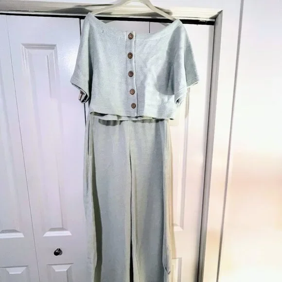 Free People Light Blue Wide Leg Pants